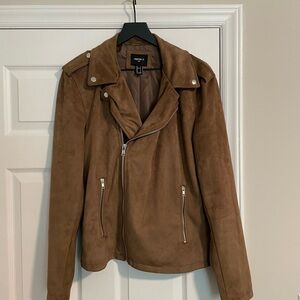 Faux Suede Biker Jacket